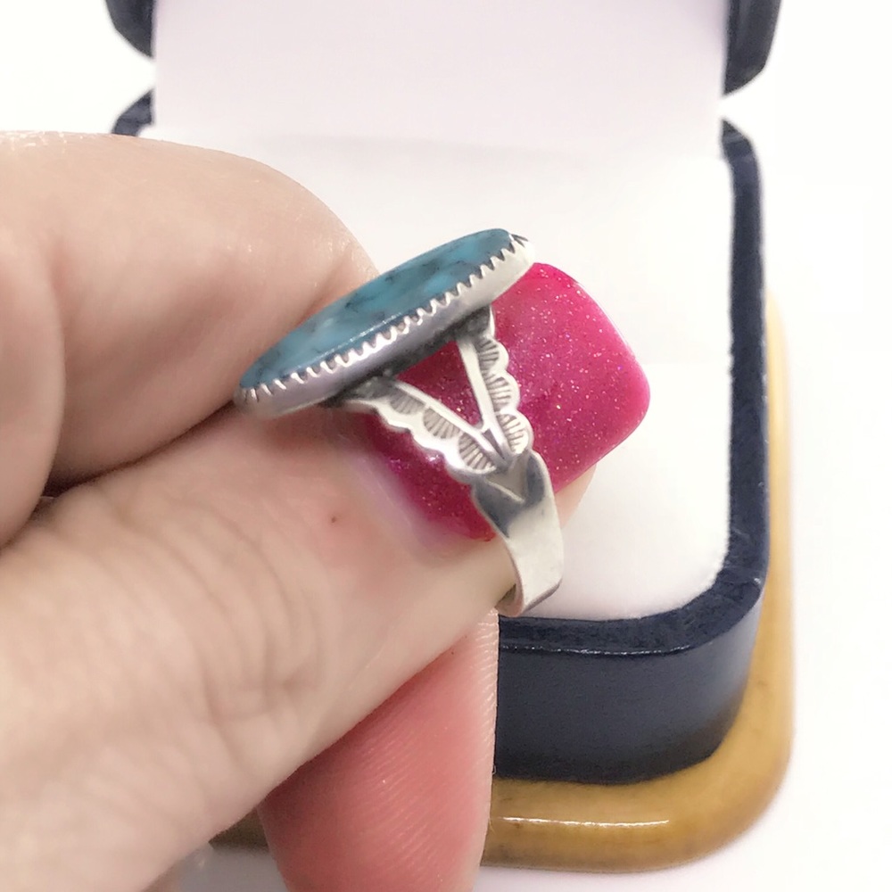 🔥SOLD 925 Vintage Turquoise Southwestern Ring - Picture 8 of 8